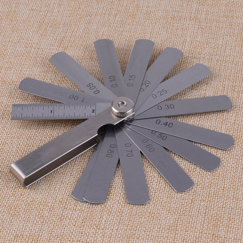 Steel Dental Metric Gauge Feeler Blade Ruler Precision Measuring Tool 0.1-0.5mm