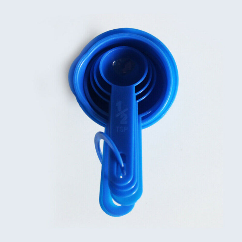 1 Set Measuring Spoon Plastic for Kitchen Baking Tool Spoon Blue Newest Useful
