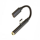 2in1 Type-C To USB-C 3.5mm Jack Aux Earphone Cable Adapter black B7N6