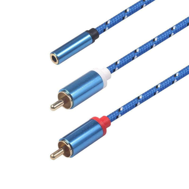 2RCA Female to 3.5 mm Female Mic Audio Y Splitter  Cable Extension Wire for Phon