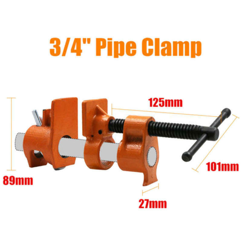 1/2 3/4inch Wood Gluing Pipe Clamp Set Cast Iron Woodworking Carpenter Tool