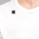 Creative Geometric Brooch Letters Badges Backpack Jacket Jewelry (Black) A