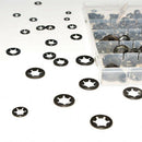 260Pcs Tooth Starlock Push on Locking Washers Speed Clips Fasteners Assortm