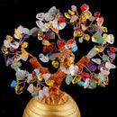 Money Wealth Bag Feng Shui Lucky Tree Natural Colorful Crystal Tree