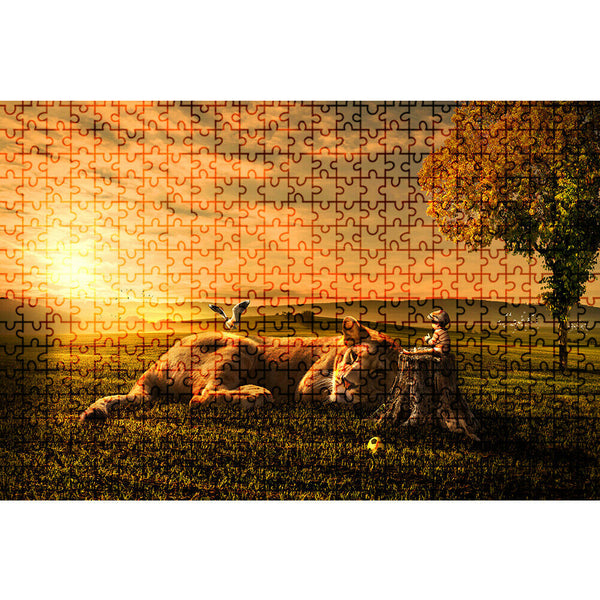 1000pcs DIY Jigsaw Lying Big Lion Puzzle Educational Animal Picture Toys
