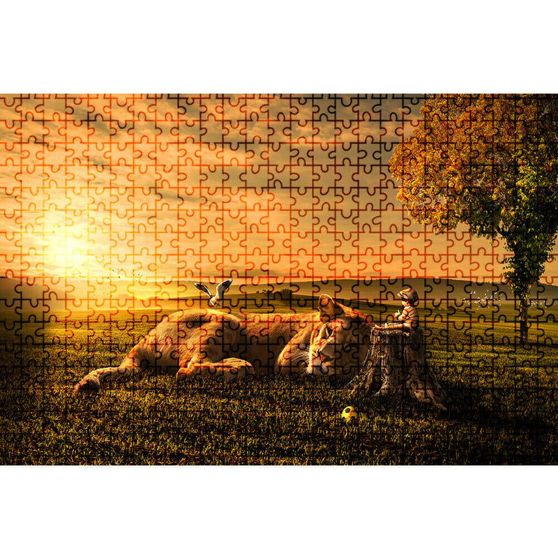 1000pcs DIY Jigsaw Lying Big Lion Puzzle Educational Animal Picture Toys