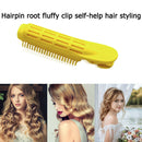 Natural Plastic Hair Root Fluffy Clip Bang Curly Hair Styling Clip (Yellow)