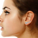 4 Pairs Round Rhinestone Earrings Zircon Crystal Ear Studs Korean Jewelry Gift