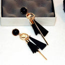 Leather Tassel Long Dangle Earrings For Women Fashion Jewelry Wood Exaggera