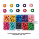One Box Round Painted Multi Color Wooden Beads DIY Project Bracelet Jewelry