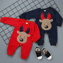 Winter Newborn Baby Thicken Fleece Cartoon Long Sleeves Romper(Red/70) A