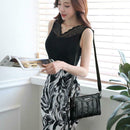 Fashion Leather Women Shoulder Crossbody Handbag Solid Color Envelope Bag