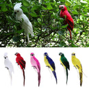 2Pcs Lifelike Macaw Parrot Artificial Feathered Bird Statue for Home Outdoor