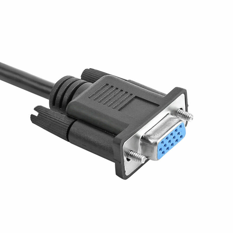 15 Pin VGA Male to 2 Female Y Splitter Cable Monitor Adapter for PC TV