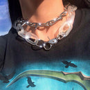 Transparent Necklace Women Bead Chain Female Symbol Girl Choker Punk Rock St Ew