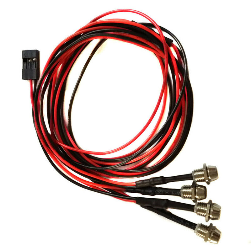 2 Set Headlights 3mm for 1/5 1/8 1/10 1/12 1/16 RC Car Truck 4 LED Light Kit