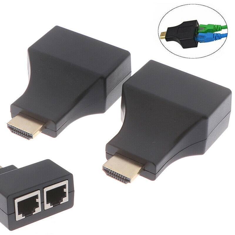 1Pair HDMI DualRJ45 CAT5E CAT6 ZTP LAN Ethernet HDMI Extender Repeater AdapterOZ