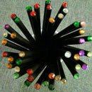 12PCS Black Wood HB Pencil With Colorful Diamond School Writing Pencils K0R W3P5
