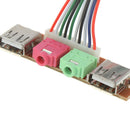 2 USBx Computer Case 6.8CM Front Panel USB Audio Port Mic Earphone Cable OZ