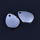 10pcs Fishing Flattie Attractor Spinner Blades Smooth Nickel Spoons Plaic NMTE