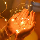 1m LED Fairy Lights Curtain USB String Remote Lamp (Warm White w/ Hook)