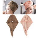2Pcs Lady Microfiber Absorbent Fast Hair Drying Towel Turban