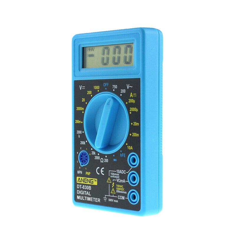 DT-830B Digital LCD Multimeter AC/DC 750/1000V Amp Volt Ohm Tester Meter