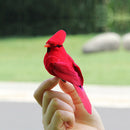 Artificial Red Clip-on Feathered Birds Christmas Ornaments Decor X12