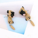 Cartoon Dog Animal Drop Earrings Pendant Polymer Clay Cute Ear Dangles Jewelry