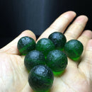 14mm Green Gem Glass Moldavite Meteorite Impact Class Czech Meteorite Bead Decor