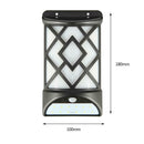 Solar LED Colorful Flame Lamp+LED Motion Sensor Wall Light Garden Yard Lamp