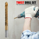 6pcs High Speed Steel Twist Drill Bits Woodworking Tool Ground Metal Reamer