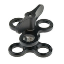 Triple Ball Clamp Underwater Arm Diving Bracket for Gopro Light Black
