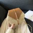 Straw Tassel Beach Woven Women Bags Hexagon Summer Chain Knitting Shoulder