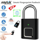 Anytek L34 Smart Fingerprint Padlock Keyless USB Rechargeable Door Suitcase Lock