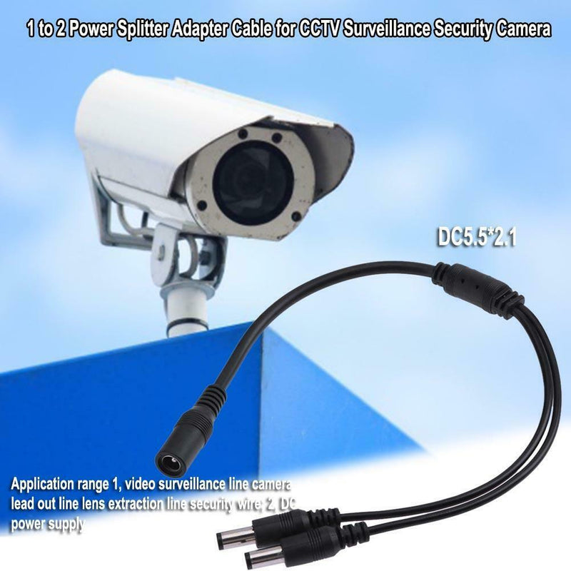 1 to 2 Power Splitter Adapter Cable for CCTV Surveillance Security Camera