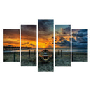 Set of 5pcs Canvas Wall Art Painting Pictures Beach Boat Print Hall Decor