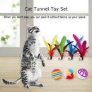 14pcs Cat Tunnel Toys Set Funny Pet Puzzle Collapsible Channel Playing Tube A