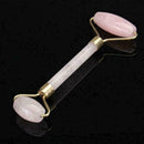 Natural Quartz Crystal Carved Double-head Roller Face Cosmetic Neck Tool