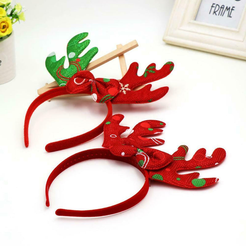 Creative Xmas Bow Antler Headband Hair Hoop Girl Decor Party Costumes Prop
