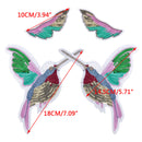 2pcs 7" Hummingbird Sew On Patch Badge Embroidered Sequins Applique Cloth Fabric