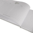 White Rhinestone Embellished Satin Wedding Guest Book Pen and Stand Set Gift