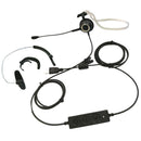 Rear Mounted Monaural Noise Cancelling Neckband USB Port Headset with Mic