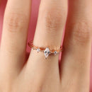 Engagement Ring For Women Three Stone Cluster Bridal Rings Wedding Jewelry