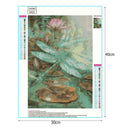 5D DIY Full Drill Diamond Painting Dragonfly Pond Cross Stitch Embroidery