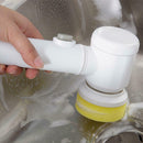 5 in 1 Handheld Electric Cleaning Brush for Bathroom Tub Kitchen Washing Tool