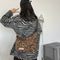 Retro Zebra Pattern Shoulder Dumpling Tote Women Big Capacity Messenger Bag