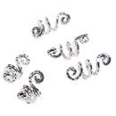 5Pc/Set Alloy Spiral Hair Braiding Dreadlock Beads`Jewelry Rings Cuffs Tube Clip