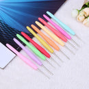 10pcs Soft TPR Handle Aluminum Crochet Hooks Weaving Needles Knitting Tools