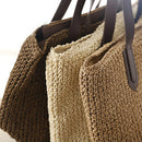 Women'S Handmade Straw Braided Bag Woven Bag Natural Fashionable Outdoor Ha